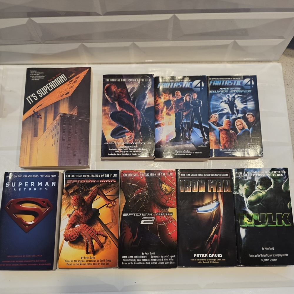 Lot Of 9 - 7Marvel's Spider-man, Hulk, Fantastic4, Ironman & 2 DC Superman Books